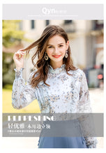 Load image into Gallery viewer, 2018 Winter new women's lace printing temperament celebrity snow spinning shirt 59066