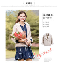 Load image into Gallery viewer, 2018 new brand women's dress lamb wool short wool overcoat lady wool overcoat lady 97055