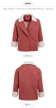 Load image into Gallery viewer, 2018 new brand women's dress lamb wool short wool overcoat lady wool overcoat lady 97055