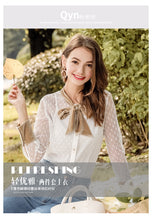 Load image into Gallery viewer, 2019 Spring new women's velvet butterfly bow dot shirt celebrity temperament everywhere lace shirt 58838