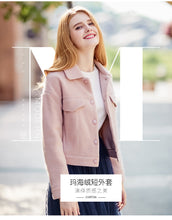 Load image into Gallery viewer, Spring 2019 New Women's Wear Pure White Jacket Single-row Button Short Fashion Lady Wool Jacket 96866