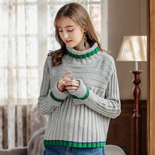 Load image into Gallery viewer, Winter 2018 new high collar sweater temperament lady knitted sweater 79020