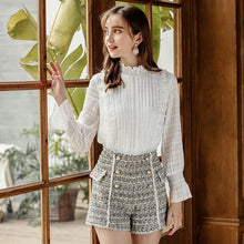 Load image into Gallery viewer, 2008 autumn and winter new high-quality women's zipper high waist retro straight trousers temperament ladies Baitie shorts 28662