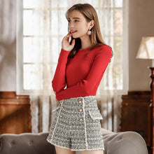 Load image into Gallery viewer, 2008 autumn and winter new high-quality women's zipper high waist retro straight trousers temperament ladies Baitie shorts 28662