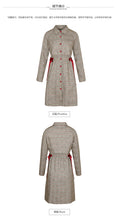 Load image into Gallery viewer, 2019 Autumn Winter new fashion women's clothing can be solved single buckle plaid windbreaker waist waist thin lady coat 97115