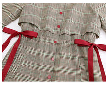 Load image into Gallery viewer, 2019 Autumn Winter new fashion women's clothing can be solved single buckle plaid windbreaker waist waist thin lady coat 97115