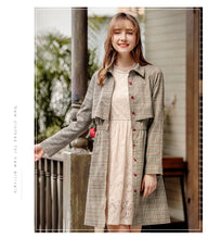 Load image into Gallery viewer, 2019 Autumn Winter new fashion women's clothing can be solved single buckle plaid windbreaker waist waist thin lady coat 97115