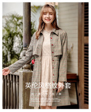 Load image into Gallery viewer, 2019 Autumn Winter new fashion women's clothing can be solved single buckle plaid windbreaker waist waist thin lady coat 97115