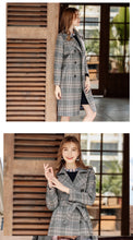 Load image into Gallery viewer, Fall and Winter 2009 New High-quality Women's Clothes with Turn-over Collar, Double-row Button Checker Overcoat, Famous Wool Wool Cloth Overcoat 97120