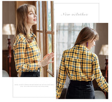 Load image into Gallery viewer, 2019 Autumn Winter New Korean version of women's fashion pattern single buckle jerseys Urban casual shirt female 59083