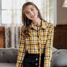 Load image into Gallery viewer, 2019 Autumn Winter New Korean version of women's fashion pattern single buckle jerseys Urban casual shirt female 59083
