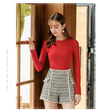 Load image into Gallery viewer, 2019 Autumn and winter new fashion women's round collar long-sleeved warm bottom woolen show thin hundreds of knitting sweater 79062