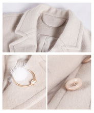 Load image into Gallery viewer, Winter 2018 new women's Lapel thicker long coat temperament woolen jacket 97039