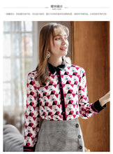 Load image into Gallery viewer, 2009 New Brand Women's Single-row Button Printed Shirt Lady Baitie Chiffon Shirt 59082