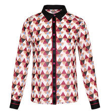 Load image into Gallery viewer, 2009 New Brand Women's Single-row Button Printed Shirt Lady Baitie Chiffon Shirt 59082