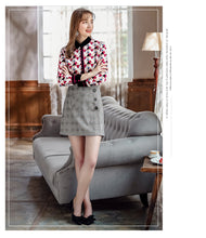 Load image into Gallery viewer, 2009 New Brand Women's Single-row Button Printed Shirt Lady Baitie Chiffon Shirt 59082