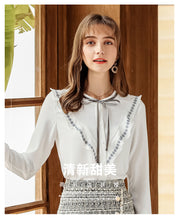 Load image into Gallery viewer, 2018 Autumn new boutique women's dress leader hundred with a down shirt temperament lady shirt female 58919