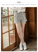 Load image into Gallery viewer, 2008 autumn and winter new high-quality women's zipper high waist retro straight trousers temperament ladies Baitie shorts 28662