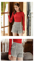 Load image into Gallery viewer, 2008 autumn and winter new high-quality women's zipper high waist retro straight trousers temperament ladies Baitie shorts 28662
