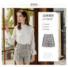 Load image into Gallery viewer, 2008 autumn and winter new high-quality women's zipper high waist retro straight trousers temperament ladies Baitie shorts 28662