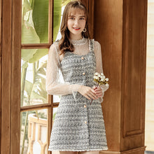Load image into Gallery viewer, 2018 Autumn and Winter New boutique women's finery headband sleeve a character skirt temperament lady two sets of dresses 88772
