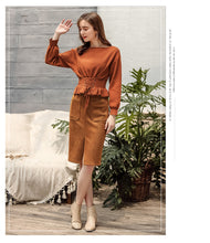 Load image into Gallery viewer, 2008 Autumn and Winter Female Dresses Mid-skirt Ladies Half-length Skirt 28639