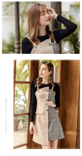 Load image into Gallery viewer, 2019 Autumn and winter new fashion women's round collars splicing temperament lady dress two sets of 69368