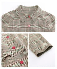 Load image into Gallery viewer, 2019 Autumn Winter new fashion women's clothing can be solved single buckle plaid windbreaker waist waist thin lady coat 97115