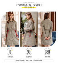 Load image into Gallery viewer, 2019 Autumn Winter new fashion women's clothing can be solved single buckle plaid windbreaker waist waist thin lady coat 97115