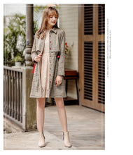 Load image into Gallery viewer, 2019 Autumn Winter new fashion women's clothing can be solved single buckle plaid windbreaker waist waist thin lady coat 97115