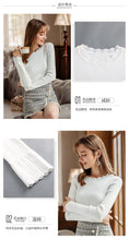 Load image into Gallery viewer, 2019 Autumn and winter new fashion women's round collar long-sleeved warm bottom woolen show thin hundreds of knitting sweater 79062