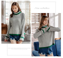 Load image into Gallery viewer, Winter 2018 new high collar sweater temperament lady knitted sweater 79020