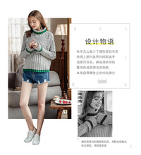 Load image into Gallery viewer, Winter 2018 new high collar sweater temperament lady knitted sweater 79020