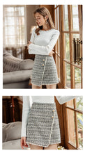 Load image into Gallery viewer, 2018 Autumn Winter new brand women's dress zipper splice spinning irregular skirt temperament lady skirt 28661
