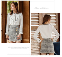 Load image into Gallery viewer, 2018 Autumn Winter new brand women's dress zipper splice spinning irregular skirt temperament lady skirt 28661