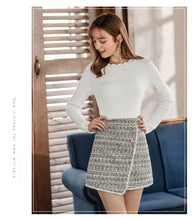 Load image into Gallery viewer, 2018 Autumn Winter new brand women's dress zipper splice spinning irregular skirt temperament lady skirt 28661