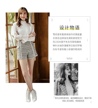 Load image into Gallery viewer, Spring 2019 New Women's Wear Pure Collar Horn Sleeve Bottom Shirt, Lady Baitie Pullover Chiffon Blouse 59096