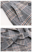 Load image into Gallery viewer, Fall and Winter 2009 New High-quality Women's Clothes with Turn-over Collar, Double-row Button Checker Overcoat, Famous Wool Wool Cloth Overcoat 97120