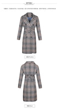 Load image into Gallery viewer, Fall and Winter 2009 New High-quality Women's Clothes with Turn-over Collar, Double-row Button Checker Overcoat, Famous Wool Wool Cloth Overcoat 97120