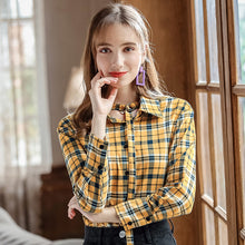 Load image into Gallery viewer, 2019 Autumn Winter New Korean version of women's fashion pattern single buckle jerseys Urban casual shirt female 59083
