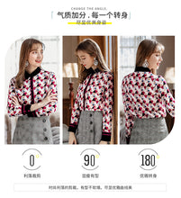 Load image into Gallery viewer, 2009 New Brand Women's Single-row Button Printed Shirt Lady Baitie Chiffon Shirt 59082
