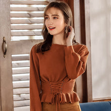 Load image into Gallery viewer, 2018 New brand women's round collar 100 wearing lean sweater urban casual sweater 79067