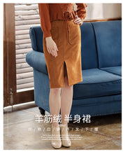 Load image into Gallery viewer, 2008 Autumn and Winter Female Dresses Mid-skirt Ladies Half-length Skirt 28639