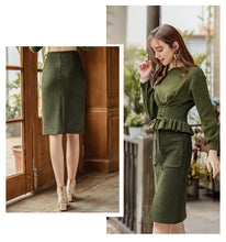 Load image into Gallery viewer, 2008 Autumn and Winter Female Dresses Mid-skirt Ladies Half-length Skirt 28639