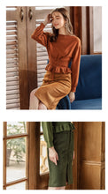 Load image into Gallery viewer, 2008 Autumn and Winter Female Dresses Mid-skirt Ladies Half-length Skirt 28639