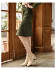 Load image into Gallery viewer, 2008 Autumn and Winter Female Dresses Mid-skirt Ladies Half-length Skirt 28639