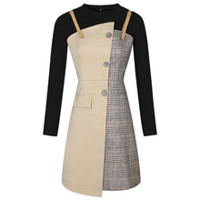 Load image into Gallery viewer, 2019 Autumn and winter new fashion women's round collars splicing temperament lady dress two sets of 69368