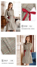 Load image into Gallery viewer, 2019 Autumn Winter new fashion women's clothing can be solved single buckle plaid windbreaker waist waist thin lady coat 97115
