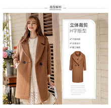 Load image into Gallery viewer, 2018 New brand women's couture lapel thickened long hair coat 97060
