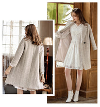 Load image into Gallery viewer, 2018 New brand women's couture lapel thickened long hair coat 97060